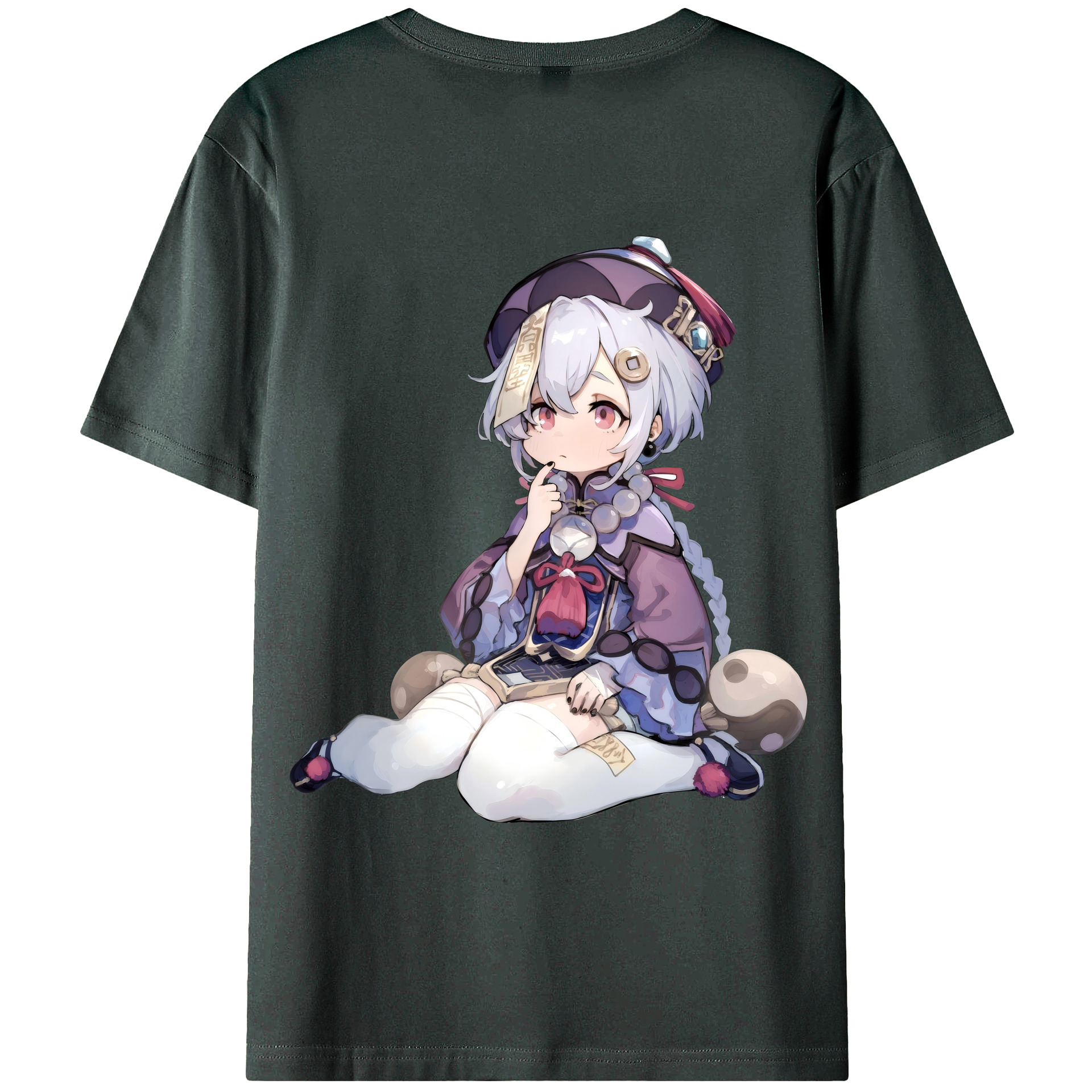 げんし神 七七 なな  genshin Nana 綿100％ メンズ半袖Tシャツ（バックプリント） 通気性